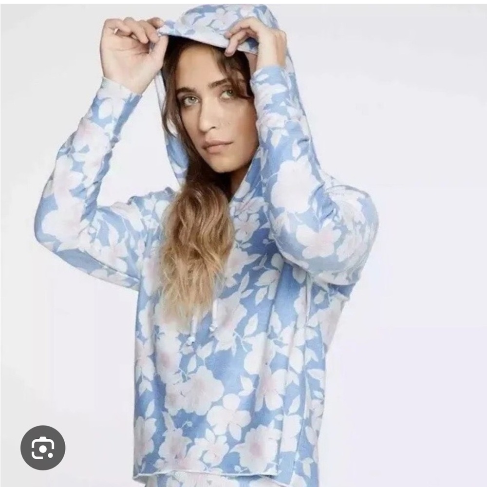 Chaser Blue Oversized Floral Sweatshirt